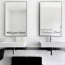 Wash Your Hands Mirror Decal/sticker Wall Vinyl Art Good Gift Idea - thumbnail 3
