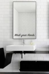 Wash Your Hands Mirror Decal/sticker Wall Vinyl Art Good Gift Idea - thumbnail 1