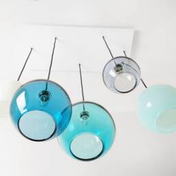 Handblown Glass Globe Chandelier, Dining Room Island Lighting - thumbnail 2