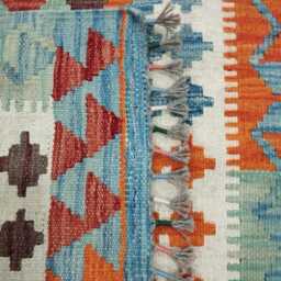 Classic Kilim Rug, Handmade Artisan Afghan Turkish Scandinavian Navajo Bohemian Wool Flatweave Multicolour Rug 120x79 cm - thumbnail 3