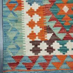 Classic Kilim Rug, Handmade Artisan Afghan Turkish Scandinavian Navajo Bohemian Wool Flatweave Multicolour Rug 120x79 cm - thumbnail 4
