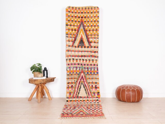 Moroccan Runner Rug 2x10 Ft, Vintage Berber Runner, Handwoven Wool Rug, Tribal Bohemian Hallway 69x290 cm - image 1