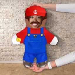 Super Plumber Mario - Personalised Mini Me??? Photo Doll/Face Teddy Novelty Gift - thumbnail 3