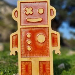 Large Robot Led Night Light For Kids' Bedroom - Decorative Blue & Orange Lamp Children's Room Decor - thumbnail 3