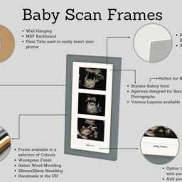 Baby Scan Photo Frame - Multi Aperture For Two Sized Photos & Text Box. Handmade. Shower Gift - Pregnancy Announcement - thumbnail 3
