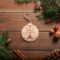 Personalised Family Christmas Bauble - Engraved Snowglobe-Inspired Ornament - thumbnail 2