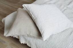 Natural Undyed Linen Cushion Cover Set Of 2, 20x20 - thumbnail 1
