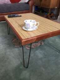 Coffee Table Hand Made End Grain Plywood - Reclaimed Wood Industrial Furniture - thumbnail 1