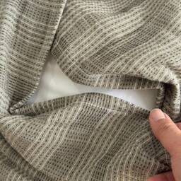 Green Striped Pillow Case Hemp Linen Blend, Farmhouse Boho Decor - thumbnail 3
