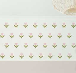 36 Pink Tulip Fabric Wall Stickers Removable Nursery Decor - thumbnail 1