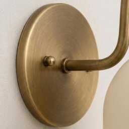Handmade Brass Dome Wall Sconce, Mid Century Modern Bedside Lamp, Minimalist Lighting Fixture - thumbnail 2