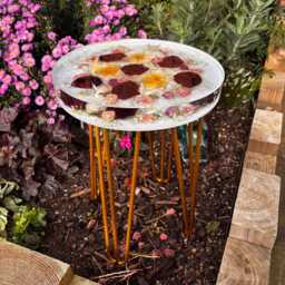 Flower Preservation Resin Coffee Table/Floral Side Wedding Presevation Bouquet - thumbnail 2