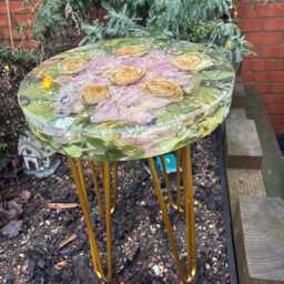 Flower Preservation Resin Coffee Table/Floral Side Wedding Presevation Bouquet - thumbnail 4