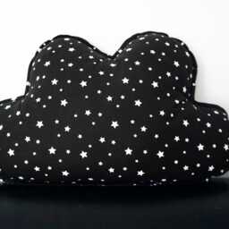 Black & White Cloud Pillow, Polka Dot Nursery Cushion, Scandinavian Kids Decor, Baby Shower Gift - thumbnail 4