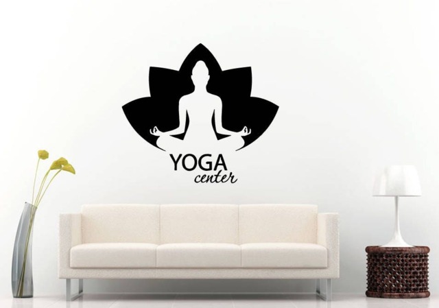 Yoga Meditation Lotus Flower Zen Center Peace Om Wall Sticker Decal Vinyl Mural Decor Art L2253 - image 1