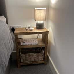 Rustic Solid Wood Bedside Table - thumbnail 3