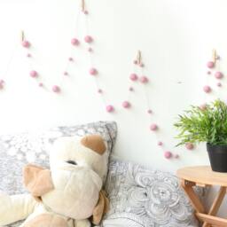 Felt Ball Garland Pink. Pink Wedding Decor. Party Decorations.kids Room Nursery Decor.pink Garland. Pastel - thumbnail 2