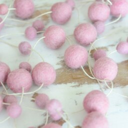 Felt Ball Garland Pink. Pink Wedding Decor. Party Decorations.kids Room Nursery Decor.pink Garland. Pastel - thumbnail 3
