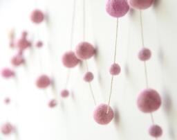 Felt Ball Garland Pink. Pink Wedding Decor. Party Decorations.kids Room Nursery Decor.pink Garland. Pastel - thumbnail 1