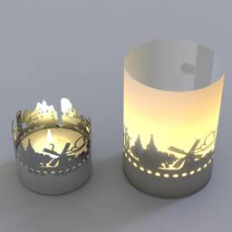 Melle Skyline Shadow Play Candle - Souvenir Gift - thumbnail 3