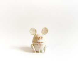 Ceramic Mouse Box, Mouse Lover Gift, Wedding Office Decor, Jewelry Storage, Baby Shower Ooak Home Bedroom Decor - thumbnail 2