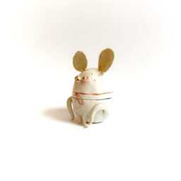 Ceramic Mouse Box, Mouse Lover Gift, Wedding Office Decor, Jewelry Storage, Baby Shower Ooak Home Bedroom Decor - thumbnail 4