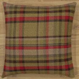 xl Cosy Checked Cushion in Hunter Red & Green. Double Sided. 23 - thumbnail 1