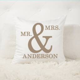 Personalized Mr & Mrs Throw Pillow Cover, Wedding Gift - thumbnail 3