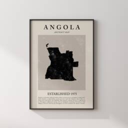 Angola Map Vintage Abstract Wall Art Print Picasso + Matisse Inspired Travel Poster - thumbnail 3