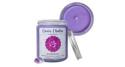 Amethyst Crystal Candle Frankincense & Myrrh Scented, Crown Chakra Healing