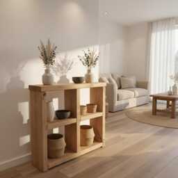 Arden Timber Shelving Unit/Storage Shelf Living Room Bookshelf Shoe Rustic Solid Wood Cottage Style /Book - thumbnail 1
