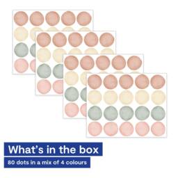 Watercolour Polka Dot Wall Decal - Natural Tone Irregular Stickers Fabric Peel & Stick Boho Decals Neutral Kids Room Decor - thumbnail 4