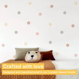 Watercolour Polka Dot Wall Decal - Natural Tone Irregular Stickers Fabric Peel & Stick Boho Decals Neutral Kids Room Decor - thumbnail 2