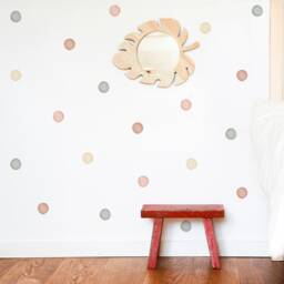 Watercolour Polka Dot Wall Decal - Natural Tone Irregular Stickers Fabric Peel & Stick Boho Decals Neutral Kids Room Decor - thumbnail 1