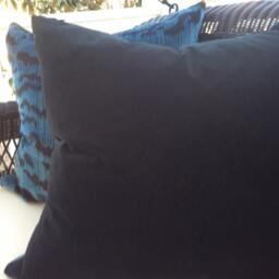 "Scalamandre Pillow Cover in Ocean Blue & Black ""Le Tigre" - thumbnail 3