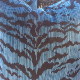 "Scalamandre Pillow Cover in Ocean Blue & Black ""Le Tigre" - thumbnail 2