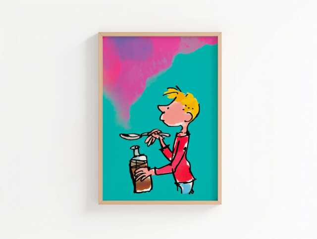 George's Marvellous Medicine Inspired Art Print - Classic Children's Book Illustration Literary Wall Nursery Decor Lover Gift - image 1