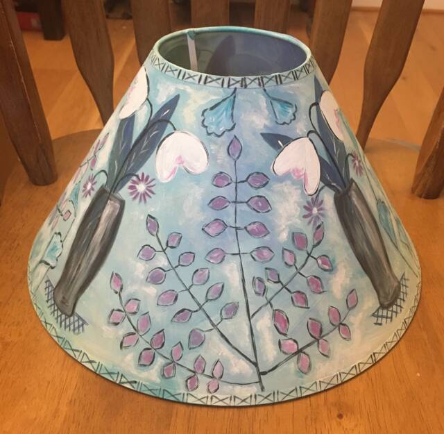 Bloomsbury Lampshade, Bohemian Interiors, Duncan Grant, Hand Painted Bespoke Lighting, Vanessa Bell Lampshade - image 1