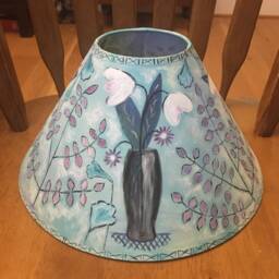 Bloomsbury Lampshade, Bohemian Interiors, Duncan Grant, Hand Painted Bespoke Lighting, Vanessa Bell Lampshade - thumbnail 2