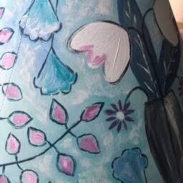 Bloomsbury Lampshade, Bohemian Interiors, Duncan Grant, Hand Painted Bespoke Lighting, Vanessa Bell Lampshade - thumbnail 4