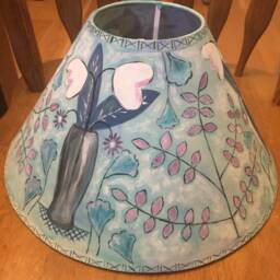 Bloomsbury Lampshade, Bohemian Interiors, Duncan Grant, Hand Painted Bespoke Lighting, Vanessa Bell Lampshade - thumbnail 3