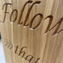 Follow That Dream Oak Plaque, Inspirational Engraved Wood Sign - thumbnail 3
