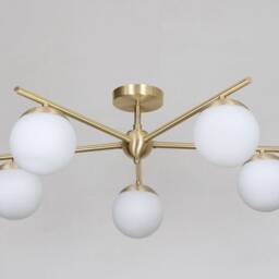 Handmade Sputnik Chandelier Gina, Mid Century Globe Chandelier, Handcrafted Modern Lamp Ceiling Light 5 Lights - thumbnail 2