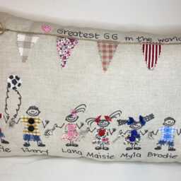 Personalised Family Cushion With 7 Custom Names , Handmade Linen Home Decor, Gift For Mum, Nanna Or Grandma - thumbnail 3