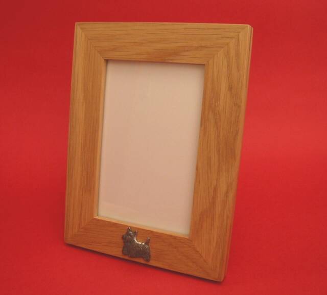 "Scottish Terrier Portrait Real Oak Picture Frame 6"" X 4" - image 1