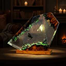 Dragon Organism Resin Night Light Creative Epoxy Art Table Lamp - thumbnail 3