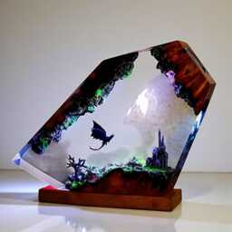 Dragon Organism Resin Night Light Creative Epoxy Art Table Lamp - thumbnail 4