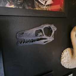 Velociraptor Half Skull Wall Decor - Dinosaur Home Decor 3D Printed - thumbnail 3