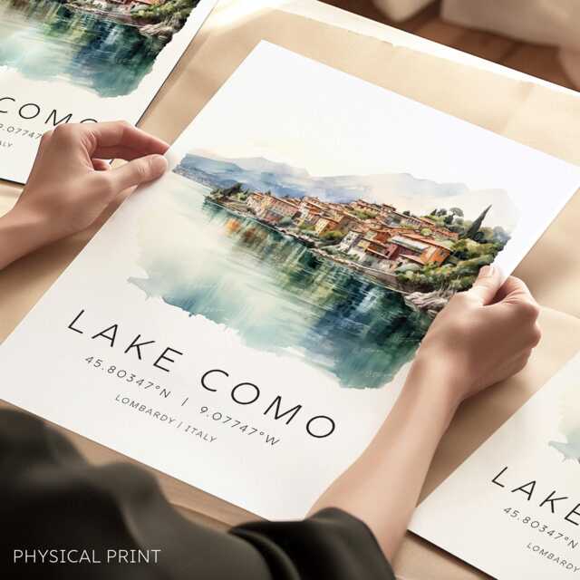 Italy Prints, Lake Como Poster, Italian Lakes Art Print, Anniversary Gift, Wedding, Honeymoon Travel Illustration - image 1