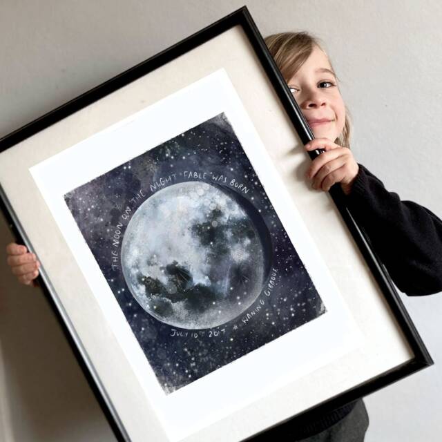 Personalise For Free Special Date Moon Phase Art Print/Greeting Card - image 1